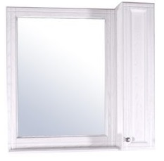 ASB-Woodline Зеркало-шкаф Берта 85, белый/патина серебро, массив ясеня – фотография-1