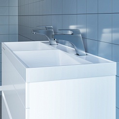 СанТа Мебель для ванной подвесная Лондон 100, двойная раковина – фотография-3