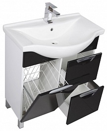 Aquanet Мебель для ванной "Асти 75" черная, с б/к (180322) – фотография-6
