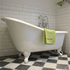 Фэма Чугунная ванна "Beatrice", ножки белые, покрытие RAL, матовое – фотография-2