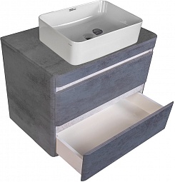 Style Line Мебель для ванной подвесная Атлантика 60, бетон темный – фотография-5
