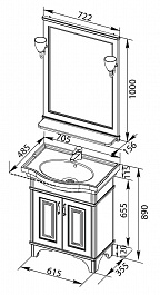 Aquanet Мебель для ванной Валенса 70 белый краколет/серебро (180460) – фотография-8