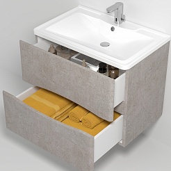 Водолей Мебель для ванной Adel 90 подвесная белый камень – фотография-2