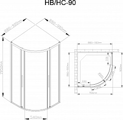 Deto  Душевой уголок HC 90 Chrome – фотография-4