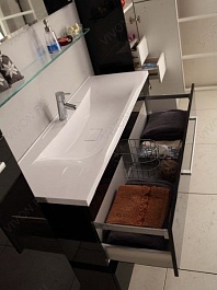 Акватон Мебель для ванной Мадрид 80 М-1 ZSH черная – фотография-3