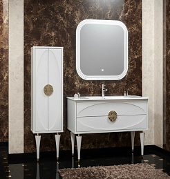  Мебель для ванной Ибица 120 белый/золото – фотография-5