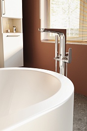 Vitra Смеситель для ванны и душа Root Round A42741EXP напольный хром – фотография-2