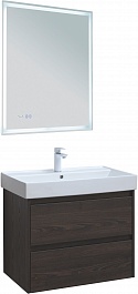 Aquanet Мебель для ванной Nova Lite 75 подвесная дуб черный – фотография-1