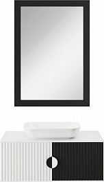 Brevita Мебель для ванной Richard 105 подвесная черная матовая/белая матовая – фотография-1