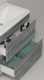Водолей Мебель для ванной Adel 70 лиственница структурная контрастно-серая – фотография-3