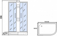 Мономах Душевая кабина 120x90 Б/К 120/90/24 МЗ R – фотография-4