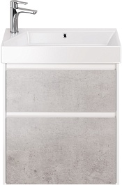 Dreja Мебель для ванной Slim 65 подвесная белая/бетон – фотография-5