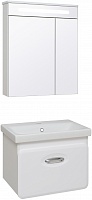 Runo Мебель для ванной Капри 60 с зеркальным шкафом Парма подвесная белая