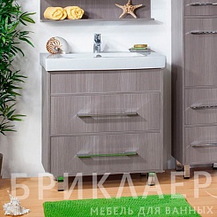 Бриклаер Мебель для ванной Чили 80 серая лиственница – фотография-3