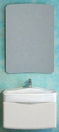 Velvex Мебель для ванной Iva 60 подвесная, белая, зеркало-шкаф – фотография-1