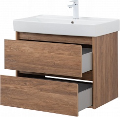 Aquanet Мебель для ванной Nova Lite 75 подвесная дуб шоколадный – фотография-9