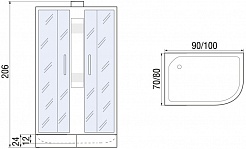 River Душевая кабина Nara Б/К 100/80/24 МТ L – фотография-13