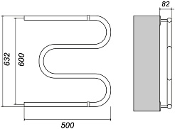 Domoterm Полотенцесушитель водяной М 600x500 Антиток хром – фотография-2