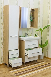 Sanflor Мебель для ванной Ларго 70 L вяз швейцарский, белая – фотография-3