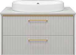 Brevita Мебель для ванной Elche 80 подвесная серый кашемир – фотография-3
