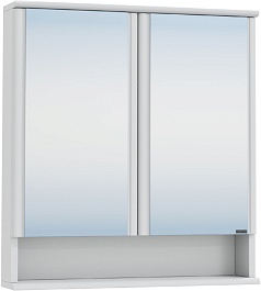 СанТа Мебель для ванной Вегас 65 подвесная с зеркальным шкафом Вегас 70 белая – фотография-8
