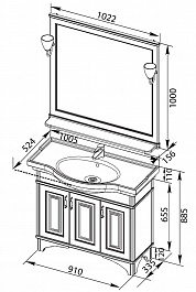 Aquanet Мебель для ванной Валенса 100 белый кракалет/серебро (180452) – фотография-8