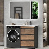 Misty Мебель для ванной Коломбо 120 R под стиральную машину дуб галифакс/антрацит