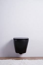 Esbano Унитаз Azalea подвесной безободковый черный матовый – фотография-3