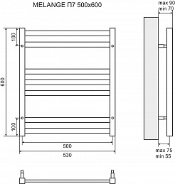 Lemark Полотенцесушитель водяной Melange П7 500x600 хром – фотография-5