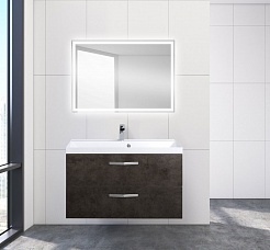 BelBagno Тумба с раковиной AURORA 900 Cemento Scuro, ручки хром – фотография-2