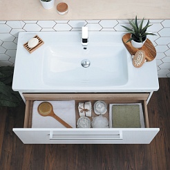 Dreja Мебель для ванной Big Inn 100 подвесная белая – фотография-5