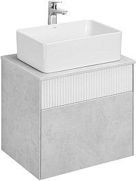 Акватон Мебель для ванной Марбл 60 подвесная слэйт/белая матовая – фотография-2