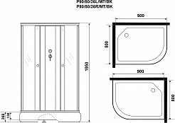 Niagara Душевая кабина Promo P90/80/26R/MT/BK – фотография-11