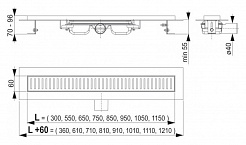 Alcaplast Душевой лоток "APZ101 850" с опорами – фотография-3