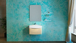 Velvex Мебель для ванной Iva 60 подвесная, светлый лен, зеркало-шкаф – фотография-10