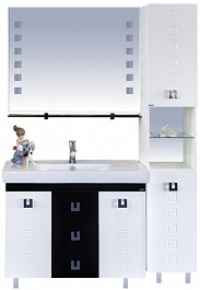 Misty Мебель для ванной Эллада 100 черно-белая – фотография-2