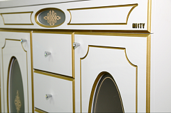 Misty Мебель для ванной Монако 80 R белая патина – фотография-8
