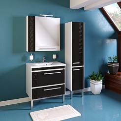 Runo Мебель для ванной Мира 75 черная – фотография-7