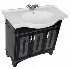 Aquanet Мебель для ванной Валенса 100 черный краколет/серебро (180455) – фотография-4