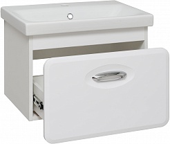 Runo Мебель для ванной Капри 50 с зеркальным шкафом Парма подвесная белая – фотография-4