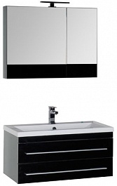 Aquanet Мебель для ванной Верона 90 черная подвесная (230313) – фотография-1