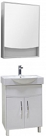 Акватон Мебель для ванной "Инфинити 65 Н" белая, зеркало-шкаф – фотография-1