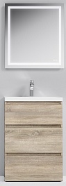 Am.Pm Мебель для ванной Gem S 60 светлый дуб, напольная, с 3 ящиками – фотография-1
