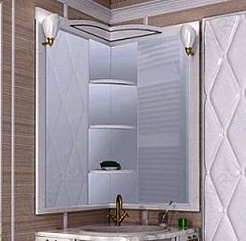 Aquanet Зеркало для ванной "Луис 70" угловое белое (171916) – фотография-2