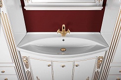 Водолей Мебель для ванной "Кармен 120" белая/золото – фотография-3