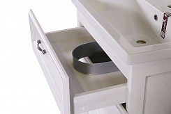 ASB-Woodline Мебель для ванной Прато 70 белый/патина серебро, массив ясеня – фотография-3