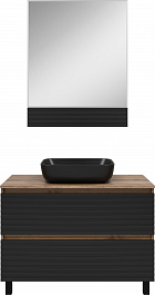 Brevita Мебель для ванной Dakota 100 дуб галифакс олово/черный кварц – фотография-1