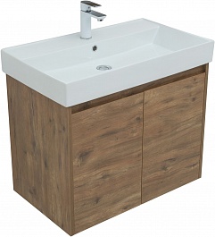 Aquanet Мебель для ванной Nova Lite 75 2 дверцы подвесная дуб рустикальный – фотография-4