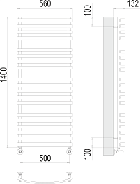 Terminus Полотенцесушитель водяной Капри П19 500x1400 хром – фотография-3
