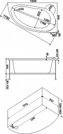 Bas Акриловая ванна Вектра 150x90 R с гидромассажем – фотография-4